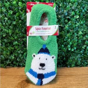Air Plus Polar Bear Fuzzy Soft Plush Fleece Comfort Socks Aloe Vitamin E Sz 5-11